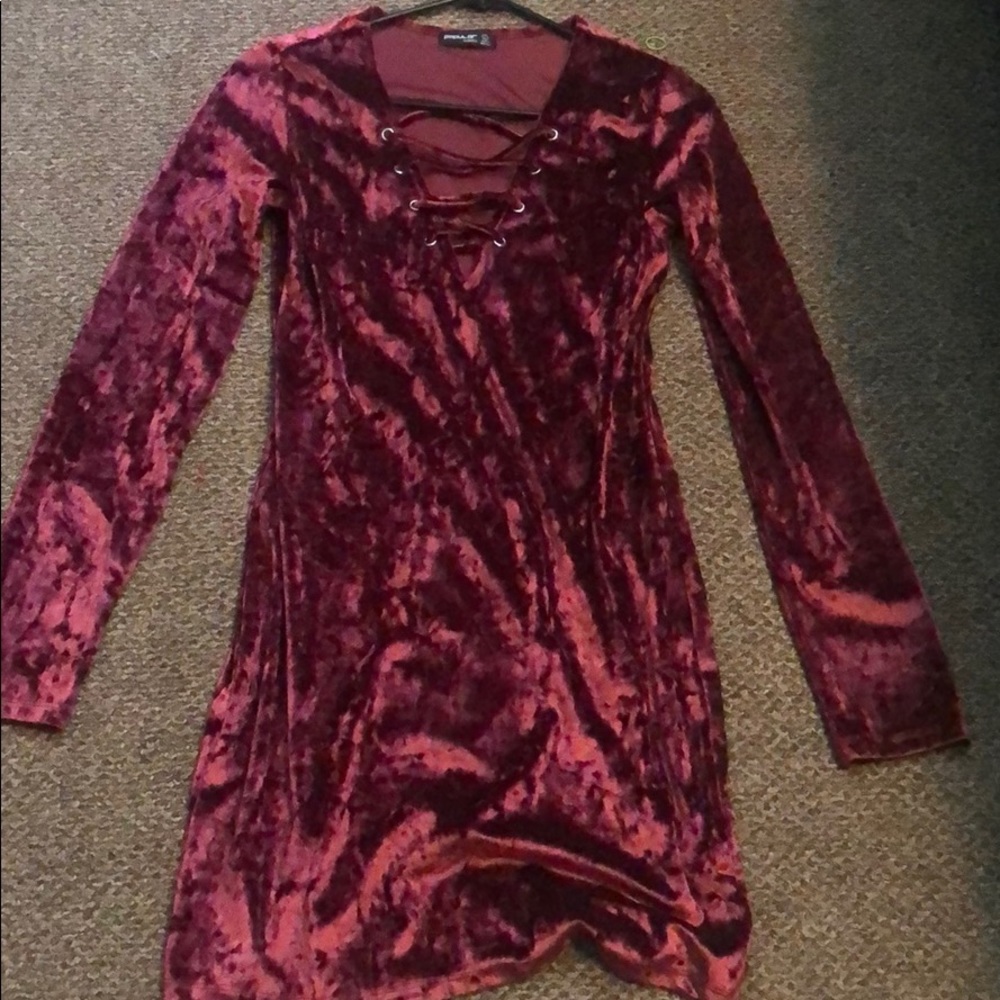 Red long sleeve dress